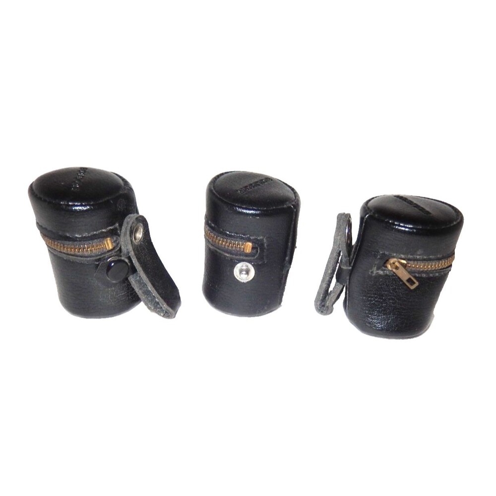 3 Vintage Soligor 35mm Film Cases Canisters Holders Zipper Closure